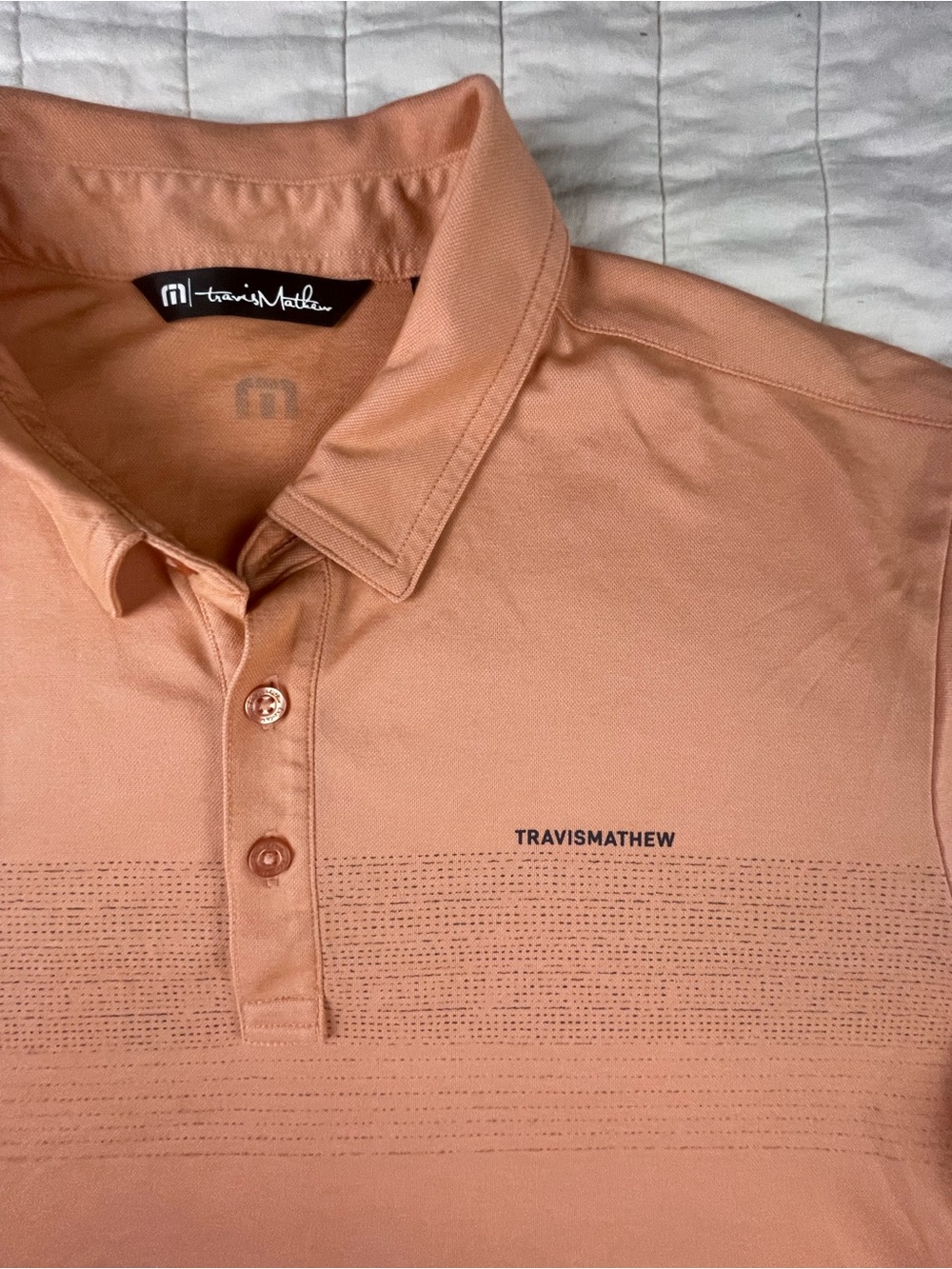 Travis Mathew Men's Light Orange Performance Polo Golf Shirt Large